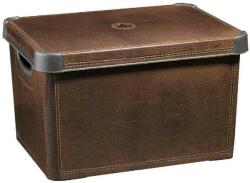 Keter LEATHER L méretű dekor tároló láda, barna 188164 (04711-D12) (188164)