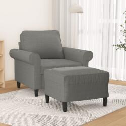 vidaXL Fotoliu canapea cu taburet, gri închis, 60 cm, textil (3153644) Canapea