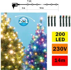 FK technics Instalație LED de Crăciun de exterior 200xLED/5 funcții 17m IP44 alb cald/multicolor (FK0187)