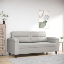 vidaXL Canapea cu 2 locuri, gri deschis, 140 cm, țesătură microfibră (349222) Canapea