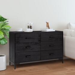 vidaXL Servantă, negru, 110x35x70 cm, lemn masiv de pin reciclat (349922) Comoda