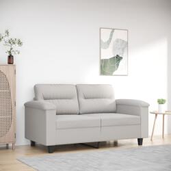 vidaXL Canapea cu 2 locuri, gri deschis, 120 cm, țesătură microfibră (349216) Canapea
