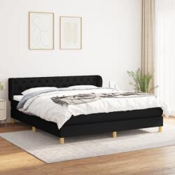 vidaXL fekete szövet rugós ágy matraccal 160x200 cm (3127055) - vidaxl
