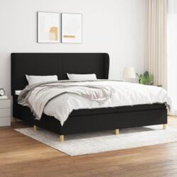 vidaXL fekete szövet rugós ágy matraccal 200 x 200 cm (3128391) - vidaxl