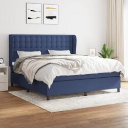 vidaXL kék szövet rugós ágy matraccal 160 x 200 cm (3128299) - vidaxl