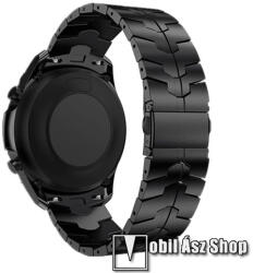  Okosóra rozsdamentes acél szíj - FEKETE - csat, 20mm széles, 192mm hosszú - SAMSUNG Galaxy Watch4 40mm / 44mm / Watch4 Classic 42mm / 46mm / Watch5 44mm / Watch5 40mm / Watch5 Pro