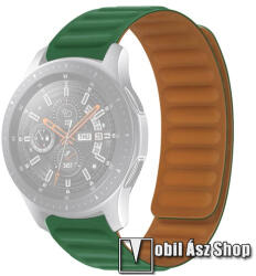 Okosóra loop szilikon szíj - ZÖLD - mágneses, 95+108mm hosszú, 20mm széles, 120-220mm-es méretű csuklóig ajánlott - SAMSUNG Galaxy Watch 42mm / Watch4 40mm, 44mm / Watch3 41mm / Watch4 Classic 42mm /