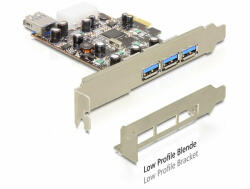 Delock PCI Expressz kártya> 3 x külső + 1 x belső USB 3.0 (89281) (89281)