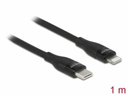 Delock Adat- és töltőkábel USB Type-C - Lightning iPhone , iPad és iPod készülékhez fekete 1 m M (86637)