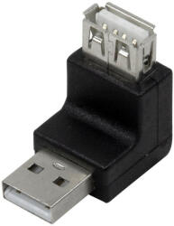 LogiLink USB 2.0 adapter, USB-A/M - USB-A/F, 270 -os szög, fekete (AU0027) - dstore