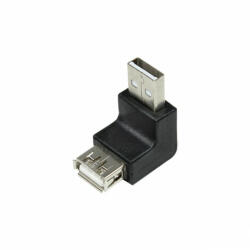 LogiLink USB 2.0 adapter, USB-A/M USB-A/F, 90 -os szög, fekete (AU0025) - dstore