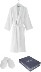 Soft Cotton MICRO COTTON uniszex fürdőköpeny ajándákcsomagolásban + papucs XL + papucs (42/44) + ajándékcsomag Fehér / White