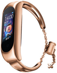 Curea metalica Bracelet Strap compatibila cu Xiaomi Mi Band 3/4/5/6/6 NFC Rose Gold (9145576225578)