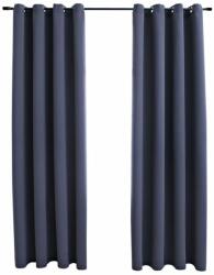  Draperii opace cu inele metalice, 2 buc, antracit, 140 x 175 cm (134418)