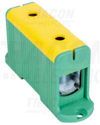 Tracon Főáramköri leágazó kapocs, sínre szerelhető, zöld/sárga 6-50mm2 (FLEAL-50-1ZS)