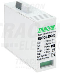 Tracon T2 DC típusú VG túlfeszültség levezető, betét 1000V (ESPD2-DC40-1000VG)