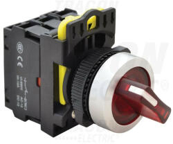 TRACON Világítókaros kapcsoló, piros, LED, kétállású rugóvissza (NYK3-SL24R)