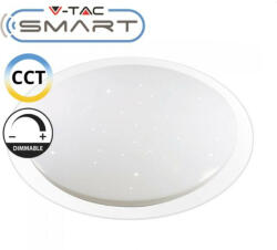 V-Tac Smart mennyezeti lámpa, szabályozható színhőmérséklet távirányítóval átlátszó szegéllyel 40W/120° (22763)