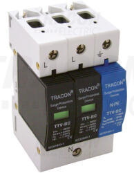 Tracon Túlfeszültségvédő készülék, 2. -es típus, csillagpontos 25kA, 2+1P (TTV-BC225-2) - vilagitasok