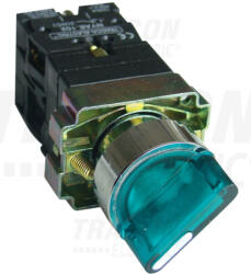 TRACON Tokozott világítókaros kapcsoló, zöld, LED, kétáll. , izzó n. 1×NC+1×NO, 3A/400V AC, IP44 (NYGBK2365ZT)