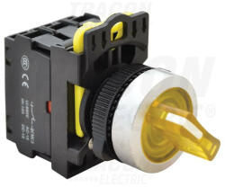 TRACON Világítókaros kapcsoló, sárga, LED, háromállású, rugóvissza (NYK3-SL34Y)