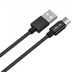 V-TAC Platinum USB - USB-C nejlon-szövetkábel (1 méter) fekete - USB 2.0 (22423)