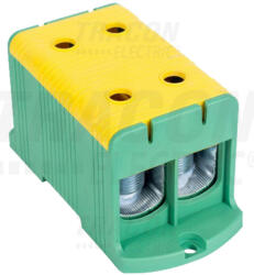 Tracon Főáramköri leágazó kapocs dupla, felületre szerelhető, zöld/sárga 35-240mm2 (FLEAL-240-2ZS)