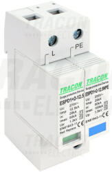 Tracon T1+T2 AC típusú túlfeszültség levezető, cserélhető betéttel 1+1P 12, 5kA 275V (ESPD1-2-12-5-1-1P)