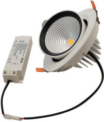 TRACON Beépíthető álmennyezeti LED lámpatest, forgatható 230 V, 50 Hz, 35 W, 3250 lm, 2700 K, EEI=F (DLCOBA35WW)