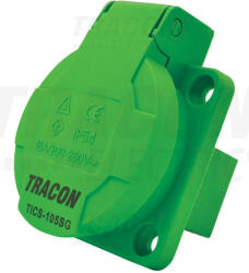 TRACON Beépíthető csatlakozóaljzat, oldalsó védőérintkezővel, kerek (TICS-105SG)