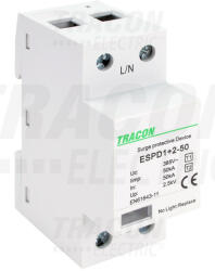 Tracon T1+T2 AC típusú túlfeszültség levezető, egybeépített 1P 50KA 385V (ESPD1-2-50-1P)