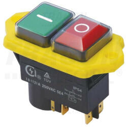 TRACON Biztonsági kapcsoló relével csavarozható, sárga kerettel 5PIN (SSTM-045)