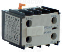Tracon Homlokoldali segédérintkező TR1K segédkontaktorokhoz 230V, 50Hz, 2A, 1×NC+1×NO (TR5KN11)