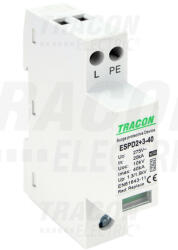 Tracon T2+T3 AC típusú túlfeszültség levezető, egybeépített 1+1P 40kA 275V (ESPD2-3-40-1-1P)