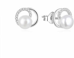 Beneto Elegáns gyöngy fülbevaló cirkónium kövekkel AGUP1321PL