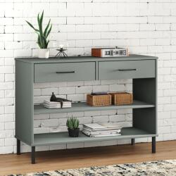 vidaXL Dulap consolă cu picioare metalice „OSLO, gri, lemn masiv pin (351004)