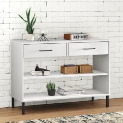 vidaXL Dulap consolă cu picioare metalice „OSLO, alb, lemn masiv pin (351005)