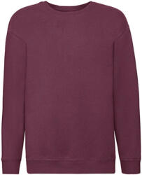 Fruit of the Loom Gyerek Pulóver Hosszú ujjú Fruit of the Loom Premium Set-In Sweat Kids - 140 (9-11), Burgundi vörös