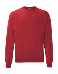 Fruit of the Loom Férfi hosszú ujjú pulóver Fruit of the Loom Classic Set In Sweat S, Vintage Heather Piros