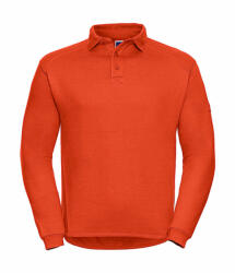 Russell Europe Uniszex hosszú ujjú galléros póló munkaruha Russell Europe Heavy Duty Collar Sweatshirt L, Narancssárga