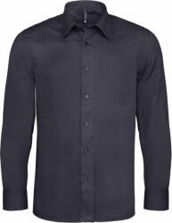 Kariban Férfi ing Kariban KA529 Long-Sleeved Cotton/Elastane Shirt -M, Navy