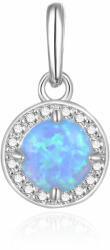 Beneto Pandantiv din argint cu opal sintetic albastru și zirconi AGH145 / BL