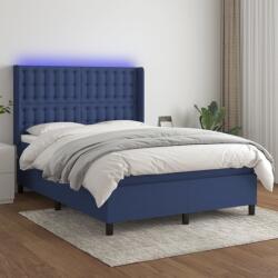 vidaXL kék szövet rugós és LED-es ágy matraccal 140x200 cm (3138643) - vidaxl