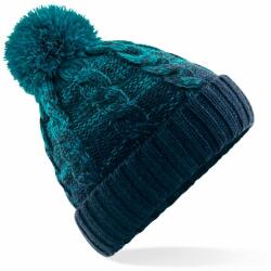 Beechfield Kötött sapka pomponnal Ombré - Teal / sötétkék (B459-1000221800)