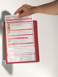 DURABLE Bemutatótábla tartó, fali, 5 db bemutatótáblával, DURABLE "VARIO® WALL 5", piros (DB555103) - officesprint