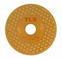 TLS VACUUM 2 SIDE TRIANGLE GOLDEN vákuum forrasztott gyémánt vágó- és csiszolótárcsa 2 oldalas d115 x 22.23 mm