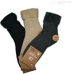 Aura. via Puha Női téli zokni (3 pár) 38-41, szürke - világosbarna - fekete