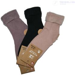 Aura. via Puha Női téli zokni (3 pár) 35-38, fekete - lila - rózsaszín
