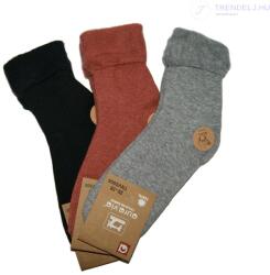 Aura. via Puha Női téli zokni (3 pár) 35-38, fekete - vörös - szürke