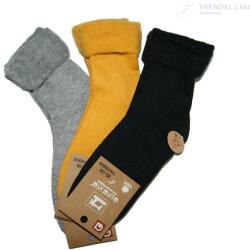Aura. via Puha Női téli zokni (3 pár) 35-38, szürke - sárga - fekete